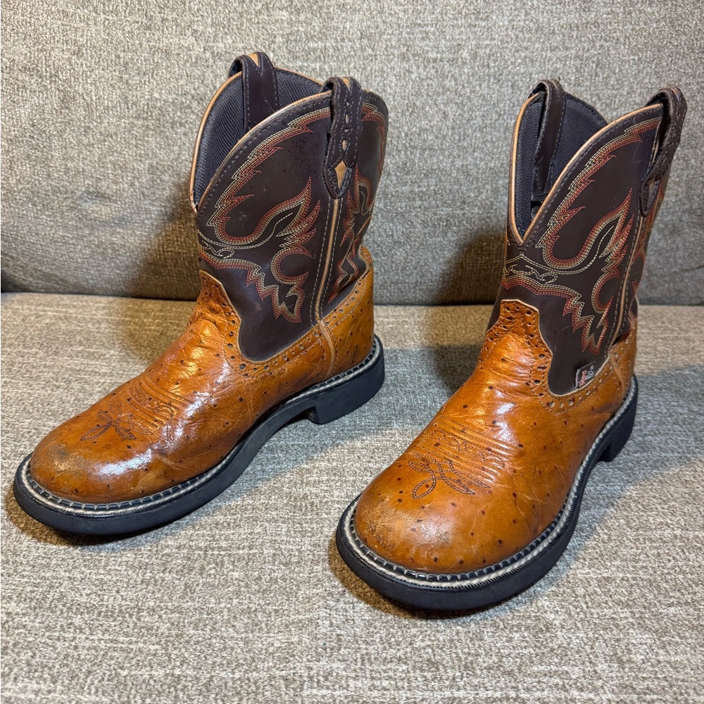 Justin Gypsy Women's L9900 Western Cowgirl Boots Two-Tone Leather Size 8.5 - Picture 2 of 12